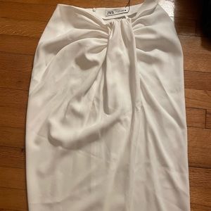 Zara white knot midi skirt - new with tags